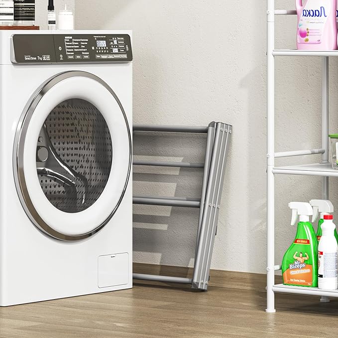 APEXCHASER Clothes Drying Rack, 3-Tier Laundry Drying Rack for Clothes, Expandable Metal Clothing Dryer, Collapsible Towel Rack, Air Drying Rack, Grey