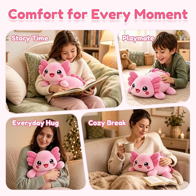 Axolotl Weighted Stuffed Animal, Soft Plush Toy Gift (10.6 Inch, 0.7 Lbs)