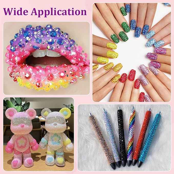 25000Pcs Resin Rhinestones for Crafting, Lavender Purple AB 2-6mm Mixed Sizes Non Hotfix Flatback Gems with 1Pcs Glue, Bedazzling Crystal for DIY Craft Clothing Mugs Tumblers Shoes Decor Nail Art