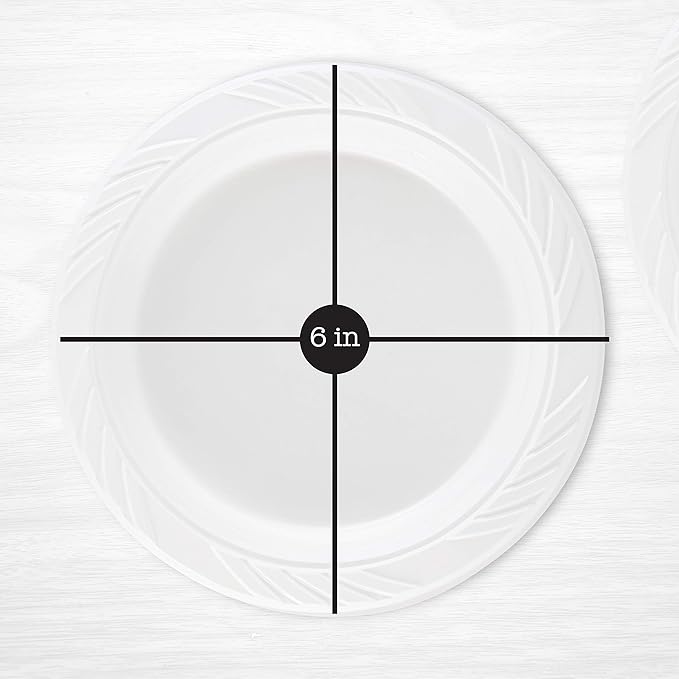 PLASTICPRO 400 Count Disposable 6 Inch White Plastic Dessert Plates