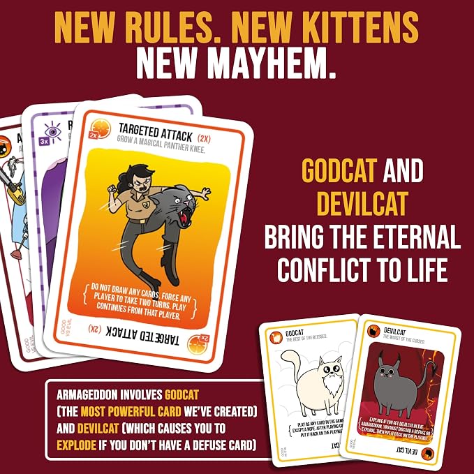 Exploding Kittens Good vs. Evil 2-5 Players - Ages 7+ - Inspired by Netflix Show - Party & Family Card Game for Kids & Adults