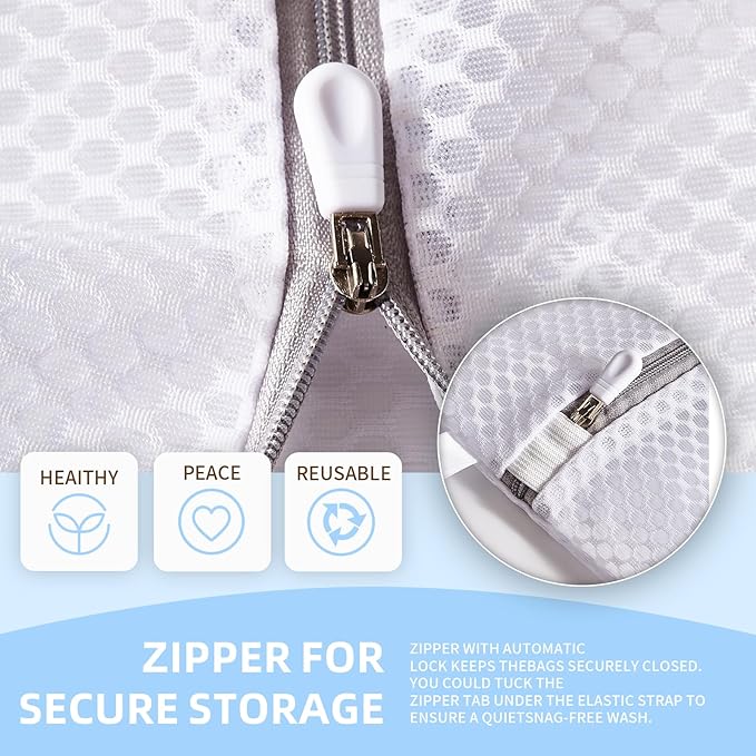 Mesh Laundry Bags, Mesh Wash Bags, Durable Mesh Structure with Strong Zipper, Suitable for Underwear, Delicate Clothes, Pants, Shoes, Socks Washing (Honey mesh, Extra Large 24*36in+36*44in)