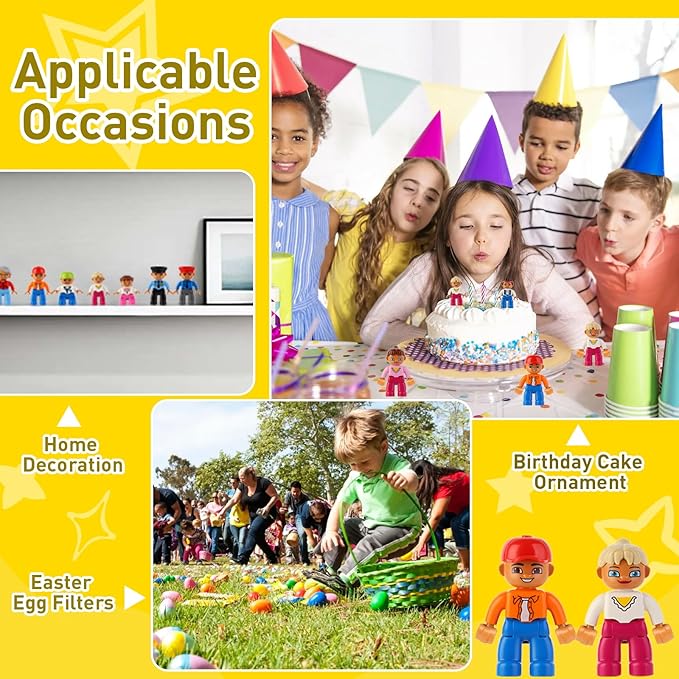 Minifigures Pack, 19PCS People Figures Only Series Building Block, Kids Mini Action Figures for Christmas Stocking Stuffers, Xmas Toys Figures Minifigs Gifts, Birthday Party Favors for Boys and Girls