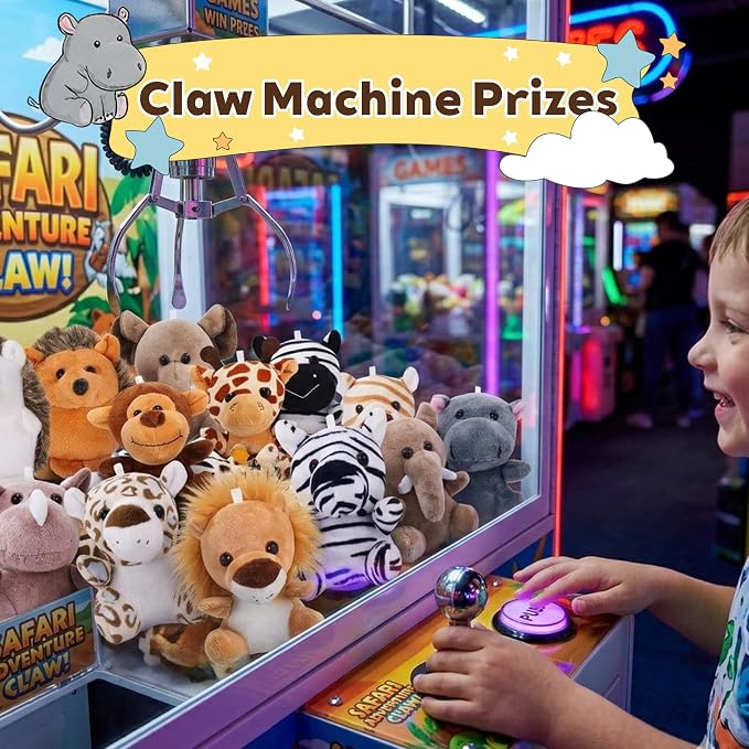 12 Pcs Small Stuffed Animals Bulk - 5 Inch Mini Plush Toys for Kids, Plush Keychain, Carnival Prizes, Claw Machine Prizes, Classroom Treasure Box, Pinata Stuffers, Baby Shower Decorations