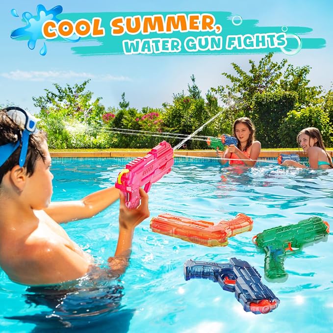 Water Gun Squirt Toy for Kids: Leakproof Super Water Guns for Kids Age 5 8 12 Boys Girls Adults - Small Outdoor Water Guns Toys for Pool Beach Swimming Summer Games Yard Party (6 Pack)