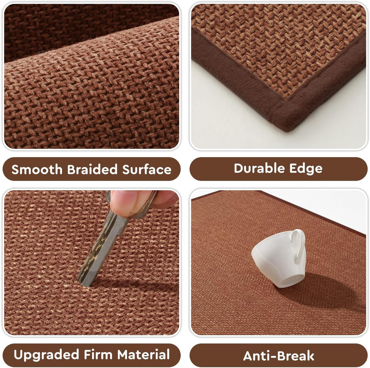 tchdio Kitchen Mats for Floor, Rubber Backed Kitchen Rugs Non Slip Washable, Superior Absorbent Kitchen Runner Rug Easy to Clean, Comfort Kitchen Floor Mat Front of Sink (Burnt Orange, 20" × 32")