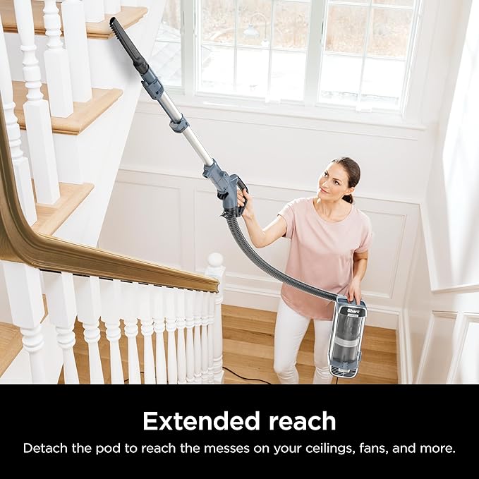 Shark Performance Powered Lift-Away Upright Vacuum, Ultra-Powerful Suction, No Hair Wrap, LED Headlights, Pet Hair Pickup, Carpets & Hardfloors, Odor Neutralizer Technology, Nordic Blue, UV2500