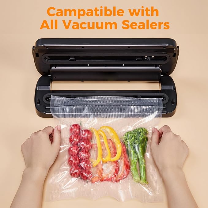 Wevac Vacuum Sealer Bags 11x50 Rolls 2 pack for Food Saver, Seal a Meal, Weston. Commercial Grade, BPA Free, Heavy Duty, Great for vac storage, Meal Prep or Sous Vide