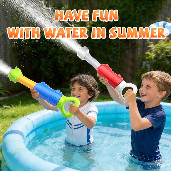 2 Pack Water Gun for Kids - 40 Feet Long Range, Large Capacity Water Blaster, Summer Water Toys Outdoor Pool and Beach Toy for Boys Girls Ages 4-8 8-12