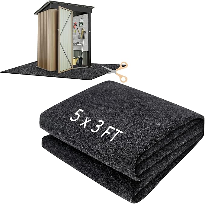 5 x 3 FT Outdoor Storage Shed Floor Mat Waterproof Small Shed Flooring Mat Washable Carport Furniture Dustproof Anti-Slip Pad for Protect Shed Flooring from Wear - Tool Shed Not Included