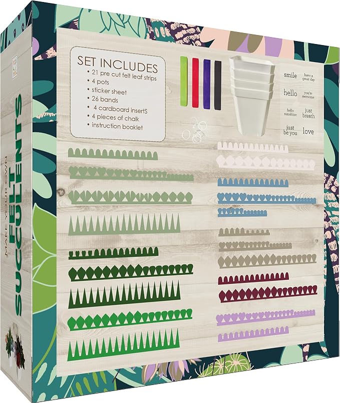 Hapinest DIY Potted Felt Succulents Craft Kit for Adults Women Teens and Seniors, Arts & Crafts for Ages 6 Years and Up