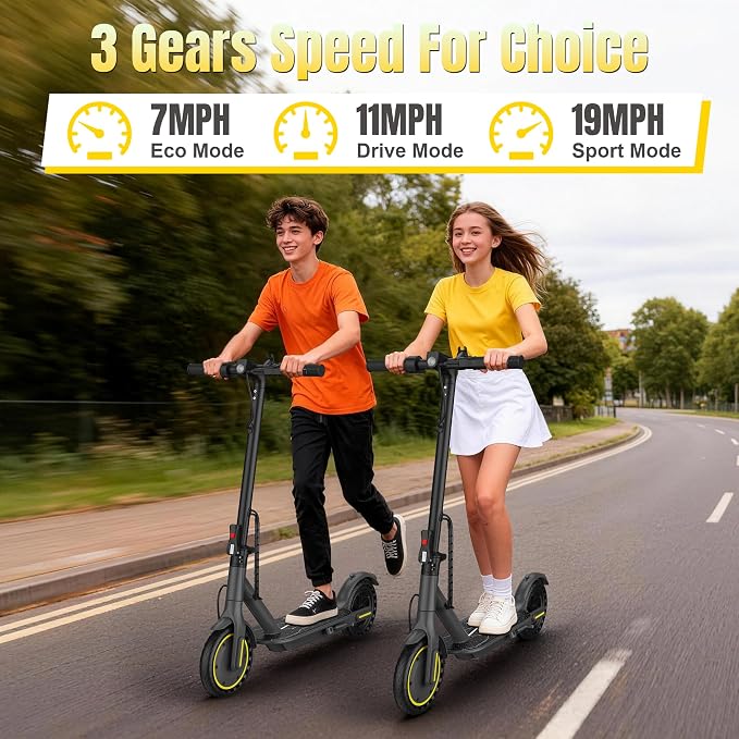 WERHY Foldable Kids Electric Scooter for Aged 6-10, 350W Motor, Max 12/16Miles Long Range, 19 MPH Max Speed, 8.5" Solid Tire, Lightweight Foldable E-Scooter with Dual Braking, Digital Display