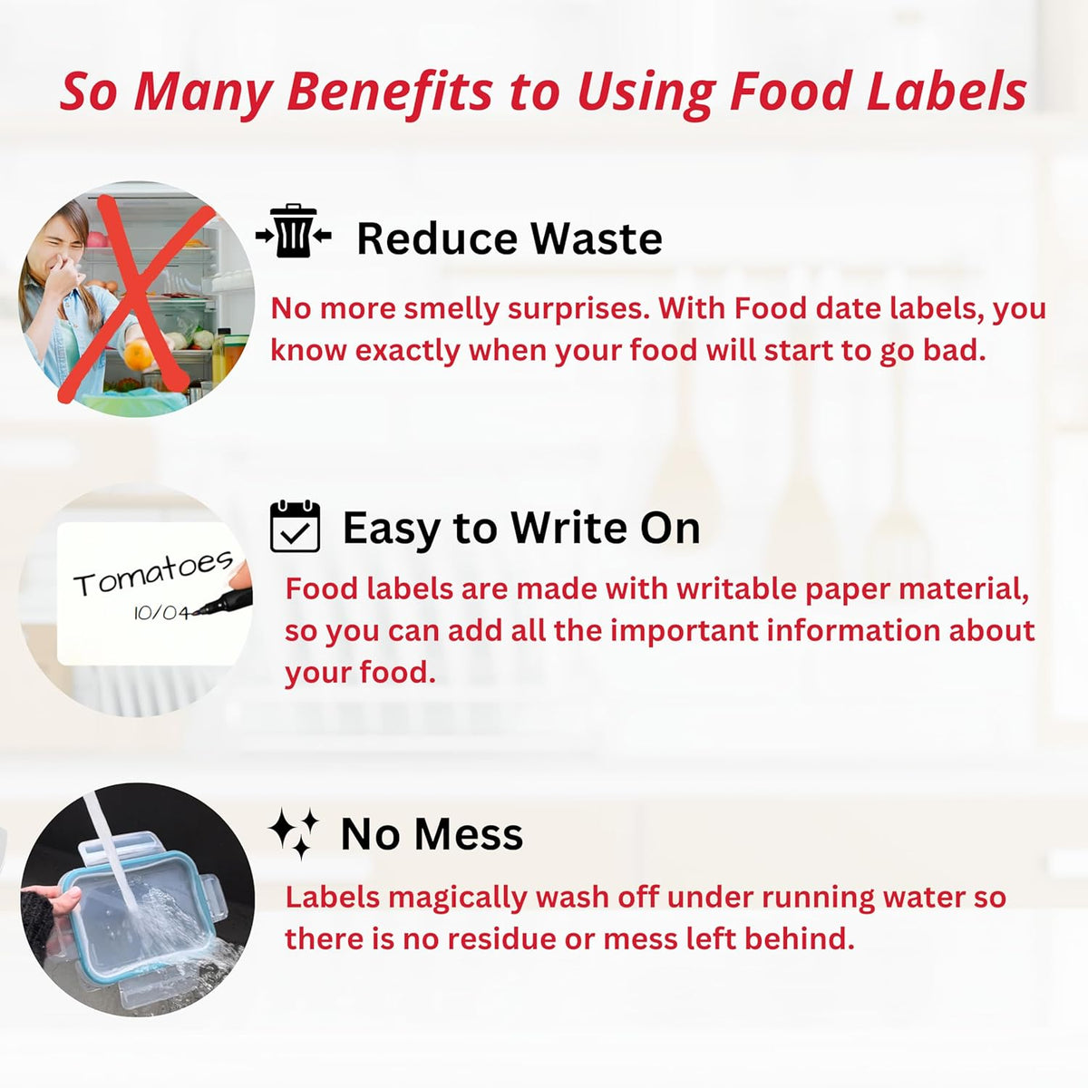 2x3 Dissolvable Food Labels, 1000 Label Stickers, Bottle Labels for Storage Bins, Sticker Labels for Food containers, (1000, Blank)