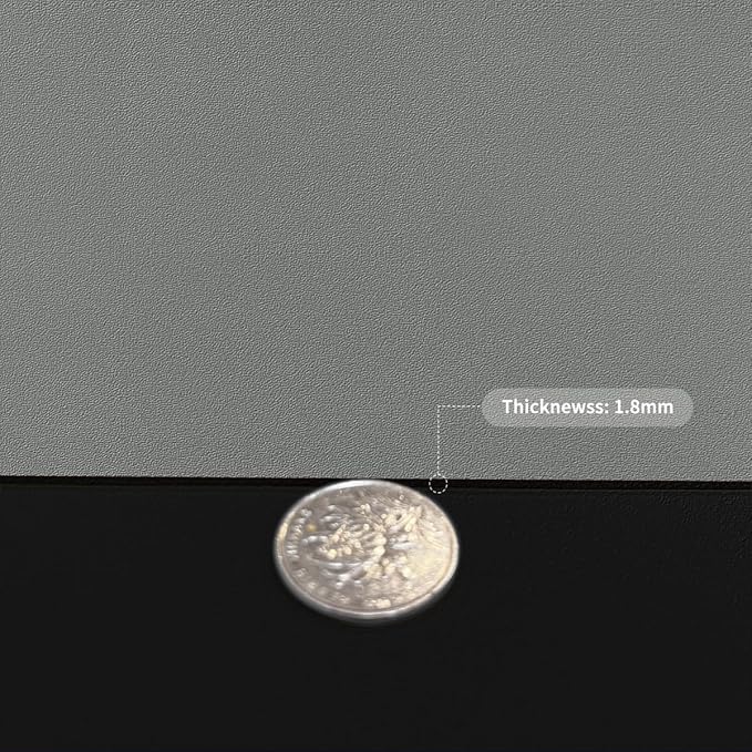 Leather Table Cover,1.8mm Thick,17x72 Inch Desk Cover,Dresser Cover Top,Dresser Protector Top,Dresser Cover,End Table Cover.(Black+Gray,17x72)