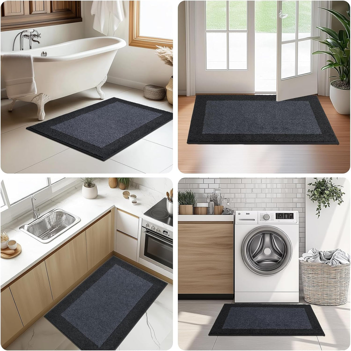 Machine Washable Runner Rug 32" x 96", Non Slip Kitchen Mat for Floor, Absorbent Entryway Rug for Kitchen, Bedroom, Living Room, Hallway, Door (Roll Packing)
