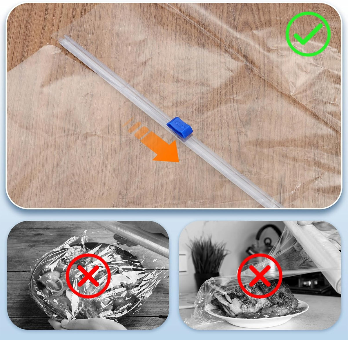 PATIKIL 12pcs Plastic Wrap Cutter, 17in Plastic Wrap Slide Cutter Self Adhesive Installation Replacement for Aluminum Foil Wax Paper Parchment Paper Wrap Dispenser, White