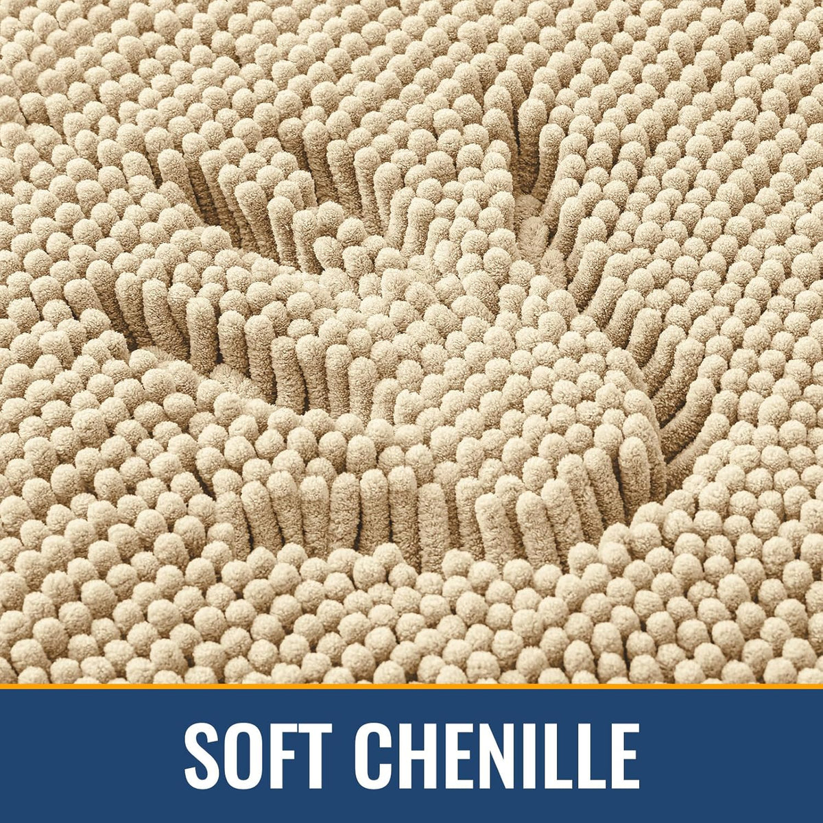 Arotive Bathroom Rugs 36x24, Extra Soft Absorbent Shaggy Chenille Bath Rugs, Machine Washable Rubber Backing Non-Slip Bath Mats for Bathroom Floor Tub and Shower, Home Decor Accessories, Beige