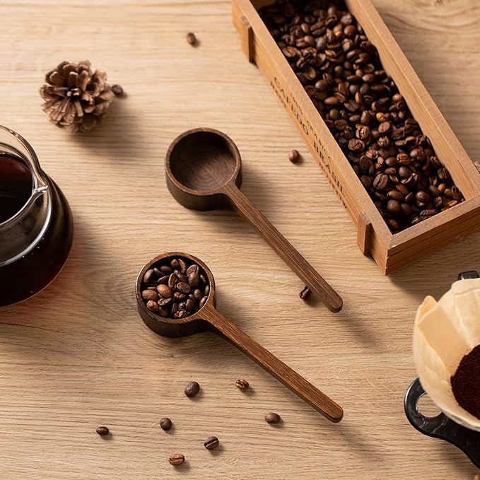 Bamboo Coffee Scoop Long Handle 10g Measuring Scoop for Deep Jars and Containers