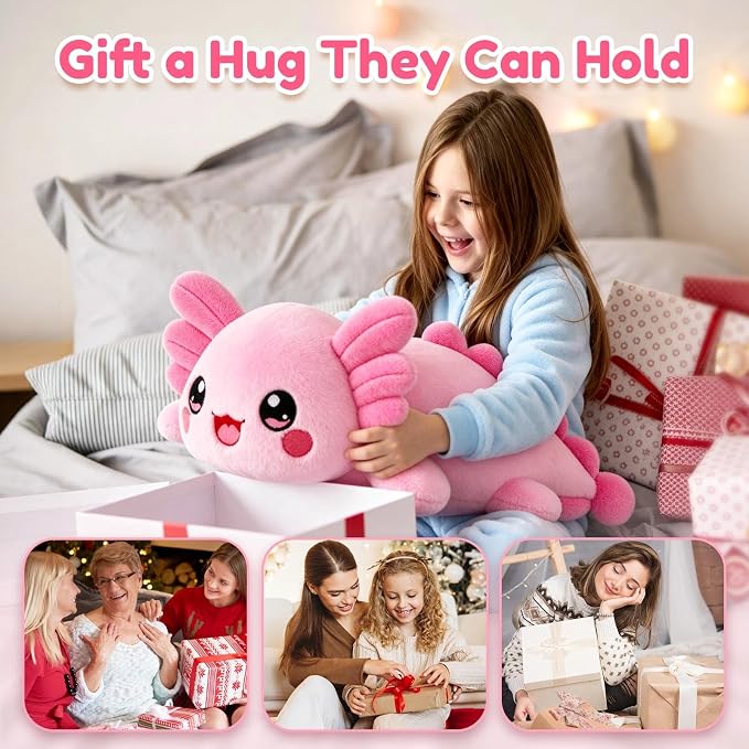 Axolotl Weighted Stuffed Animal, Soft Plush Toy Gift (10.6 Inch, 0.7 Lbs)