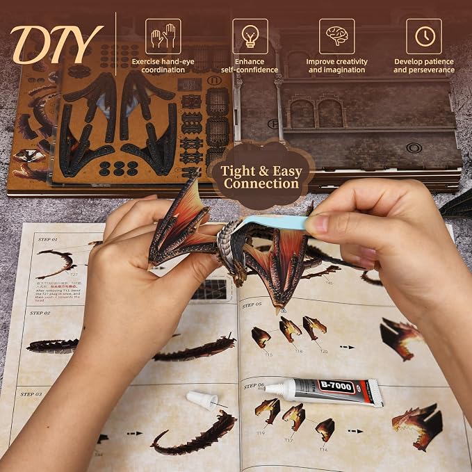 CCCDF Ember Castle Book Nook Kit,3D Wooden Puzzle DIY Miniature House for Adults,LED Bookshelf Decor Insert Craft Model Building Kit,Unique Gift for Family Friends