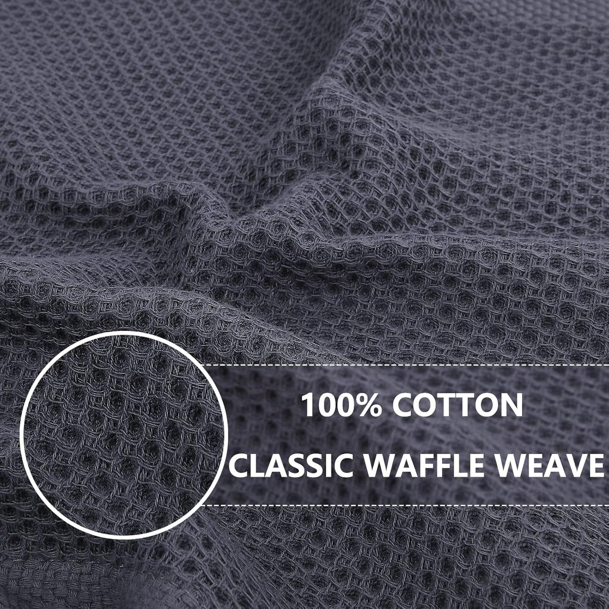 Homaxy 100% Cotton Waffle Weave Kitchen Dish Cloths, Ultra Soft Absorbent Quick Drying Dish Towels, 12 x 12 Inches, 8-Pack, Multicolor