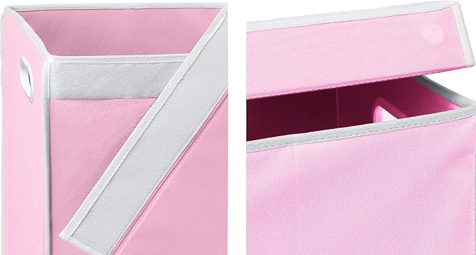 Simple Houseware Double Laundry Hamper with Lid and Removable Bags, Pink
