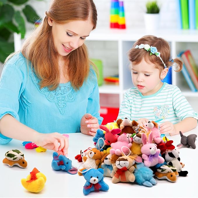JoyRapt 24 Pack Small Stuffed Animals Bulk Gifts for Kids (2.3/2"-2.5/3.5" Each), Birthday Party Favors Toys for Classroom Prizes, Goodie Bag Pinata Fillers, Carnival Treasure Box Toys (24PCS)