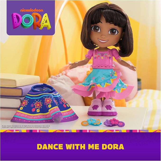 Dora, Dance with Me Dora, Interactive Dancing Doll with 2 Skirts, Bilingual Phrases & Music, Kids Toys for Girls & Boys Ages 3 and Up