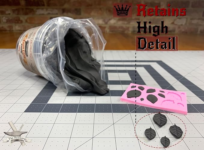 The Foamory Moldable Cosplay Foam Clay (300g Black) High Density Air Dry Clay, EVA Foam Sands Paints Easily, Non-Toxic and Safe for Crafts