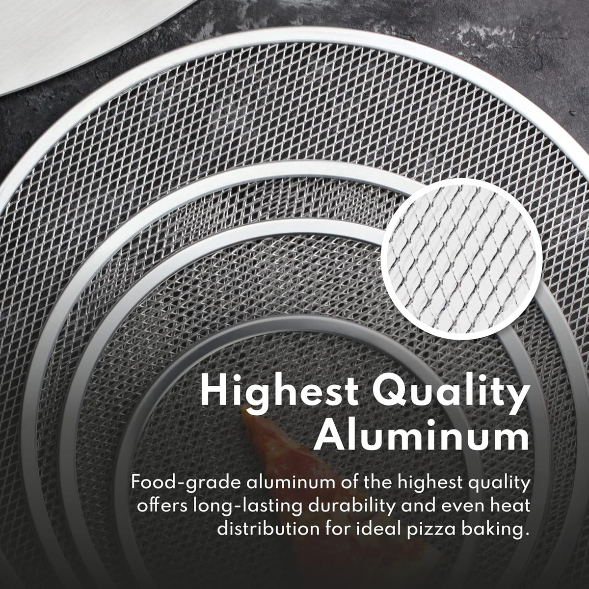 New Star Foodservice 50998 Restaurant-Grade Aluminum Pizza Baking Screen, Seamless, 20-Inch, Pack of 6