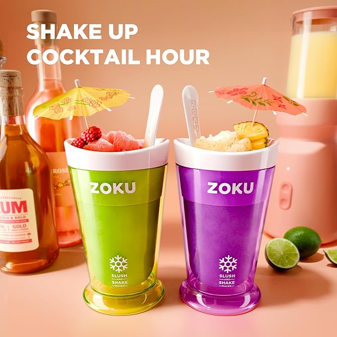 ZOKU Original Slush and Shake Maker, Slushy Cup for Quick Frozen Homemade Single-Serving Slushies, Fruit Smoothies, and Milkshakes in Minutes, BPA-free, Shark
