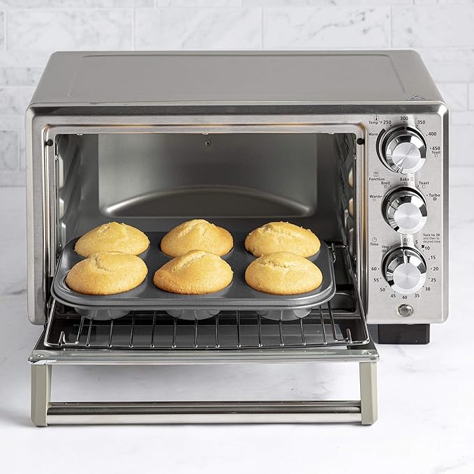 Ecolution Non-Stick Toaster Oven Bakeware Set 4-Piece, Carbon Steel, Easy to Clean and Perfect for Single Servings, Gray