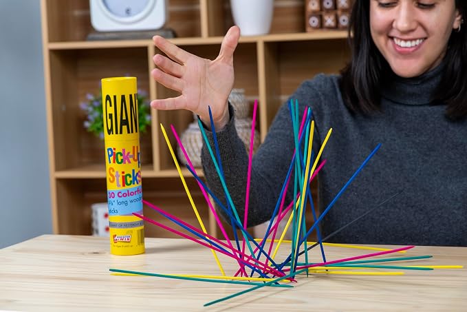 Pressman Giant Pick Up Sticks - Classic Game from Yesterday That's Fun Today , Yellow , One Size Fits All