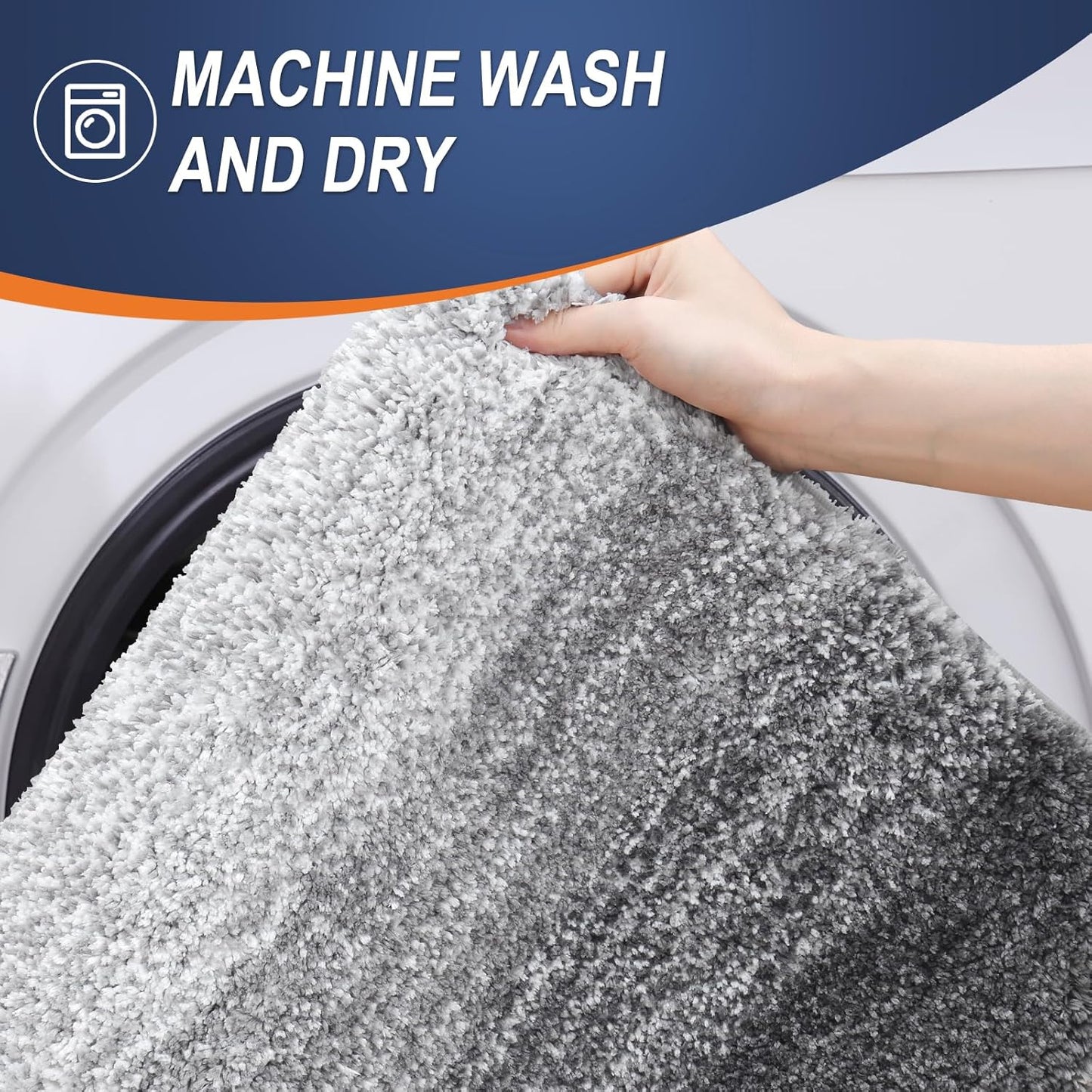 OLANLY Bathroom Rugs Mat 40x32, Extra Soft Absorbent Microfiber Bath Rugs, Rubber Backing, Quick Dry, Machine Washable Bath Mats for Bathroom Floor, Tub and Shower, Home Decor Accessories, Grey