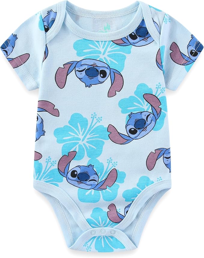 Disney Baby Toy Story Mickey Mouse Cars Winnie the Pooh Boys 3 Pack Bodysuit Creeper for Newborn and Infant