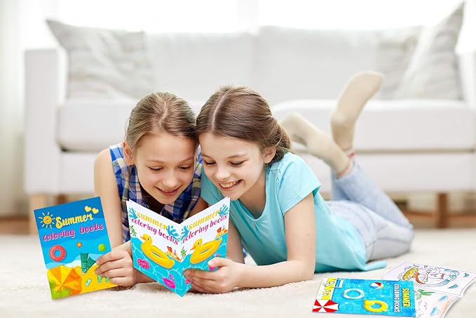 90shine 144PCS Summer Coloring Books for Kids in Bulk Ages 4-8, End of The Year Gifts from Teacher for Students Beach Pool Birthday Party Favors