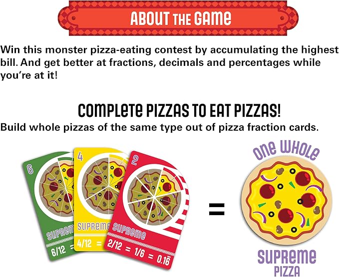 Semper Smart Games Blobby's Pizza Math Card Game: Crazy Fun Strategic Pizza Eating Contest Between Cute Monsters!