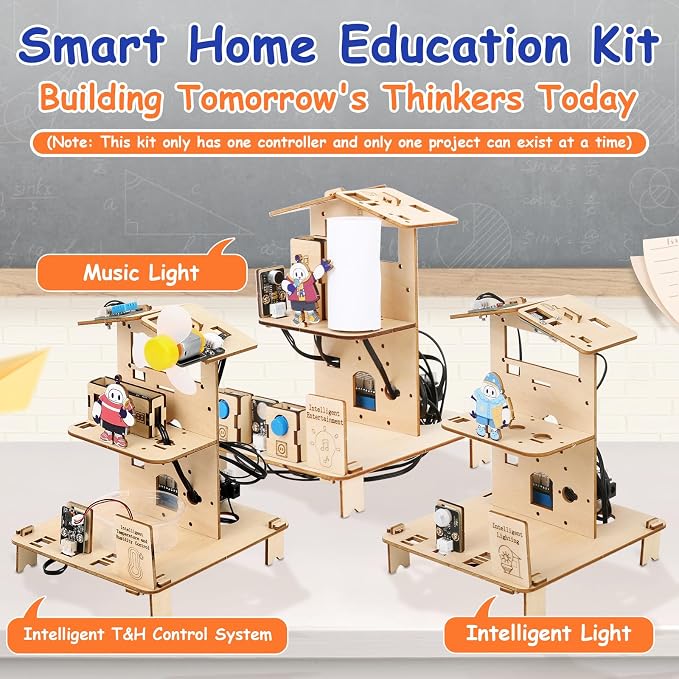 ACEBOTT 3-in-1 ESP32 STEM Smart Home and School Education Kit Compatible with Arduino, STEM Robotics Science Kits for Students Age 12+, Engineering Projects STEAM Activities Gifts 12-16 Year Old