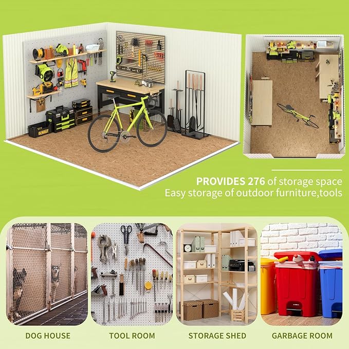Metal Storage Shed,10x8 Outdoor Storage Building,Large Backyard Sheds with Lockable Doors,Waterproof Outside Storage Sheds with Lockable Doors