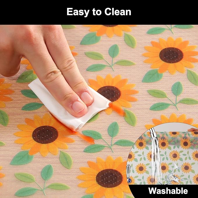 Cooyes Shelf Liner – Premium Non-Adhesive Cabinet & Drawer Liner for Kitchen – Waterproof Shelf Paper with Modern Pattern – Durable EVA Cabinet Mat – Easy to Cut （12" W x 120" L）