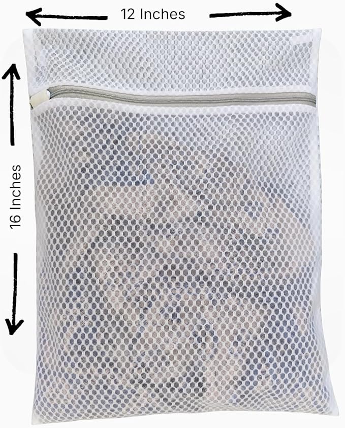 Mesh Laundry Bags for Delicates – 3-Pack (12″×16″) with Color-Coded Zippers – Honeycomb Mesh, Locking Zipper, Washer & Dryer Safe for Bras, Socks, Travel Clothes