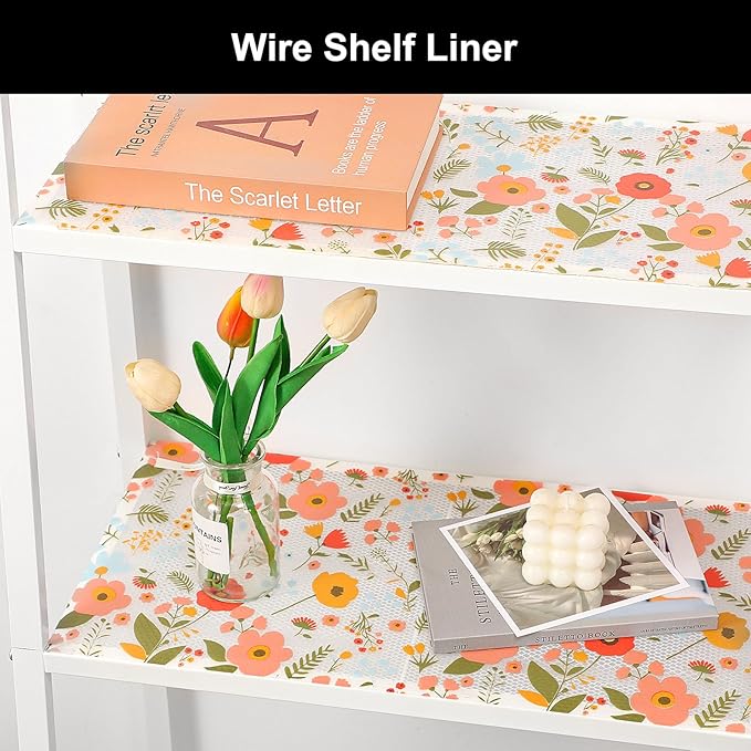 Cooyes Shelf Liner – Premium Non-Adhesive Cabinet & Drawer Liner for Kitchen – Waterproof Shelf Paper with Modern Pattern – Durable EVA Cabinet Mat – Easy to Cut （24" W x 240" L）