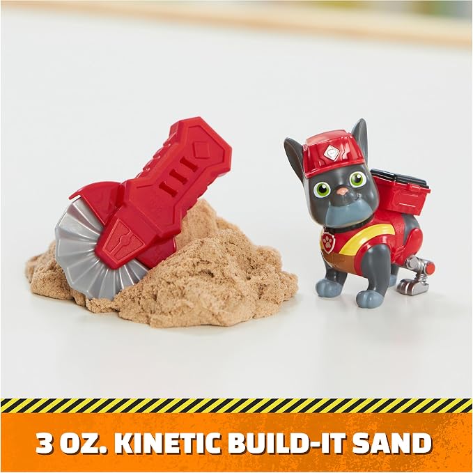 Rubble & Crew, Charger & Wheeler Action Figures, with Kinetic Build-It Sand & 2 Building Tools, PAW Patrol Kids Toys for Boys & Girls Ages 3 and Up