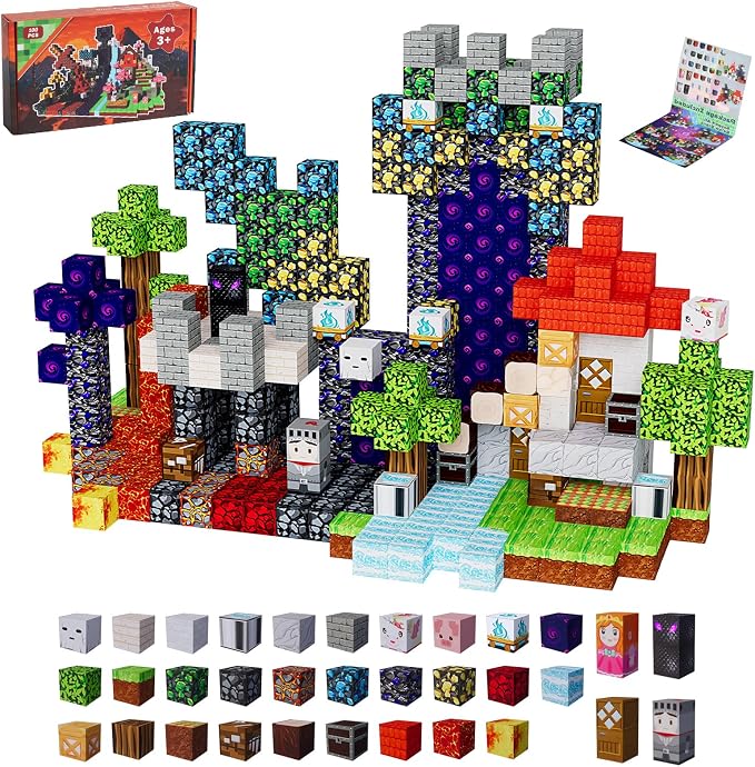 100PCS Magnetic Blocks Building Toys for Kids - 0.8in Magnet Cubes Portal Theme Toddler Toys, STEM Preschool Educational Sensory Construction Set, Birthday Gifts for Boys Girls Age 3-8