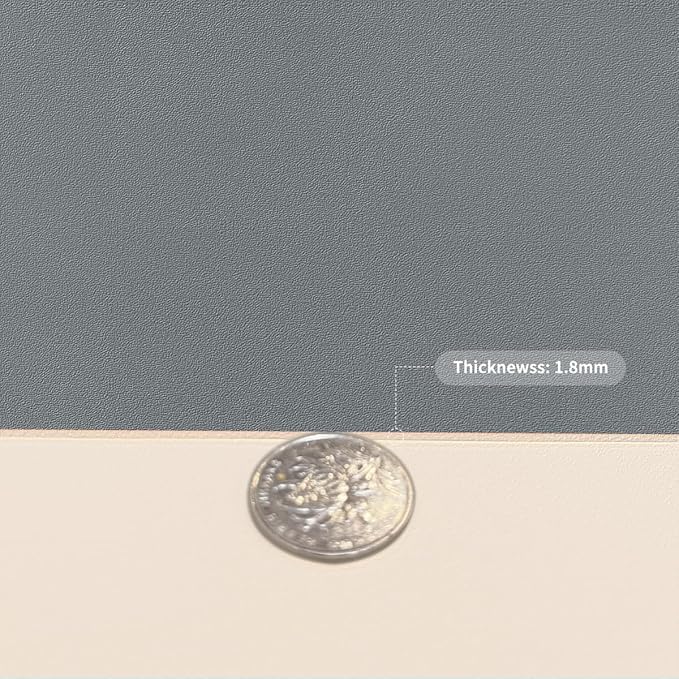 Leather Table Cover,1.8mm Thick,42x90 Inch Table Protector,Table Protector for Dining Room Table,Dining Table Cover,Table Top Cover.(Off White+Light Gray,42x90)