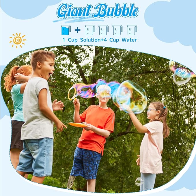 EagleStone 67 OZ Bubble Concentrated Solution (Up to 5 Gallons) – Bubble Solution Refill for Bubble Machine, Gun, Wand, and Mower – Bubbles Toys for Parties, Easter, Weddings, Outdoor Play