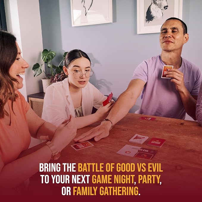 Exploding Kittens Good vs. Evil 2-5 Players - Ages 7+ - Inspired by Netflix Show - Party & Family Card Game for Kids & Adults