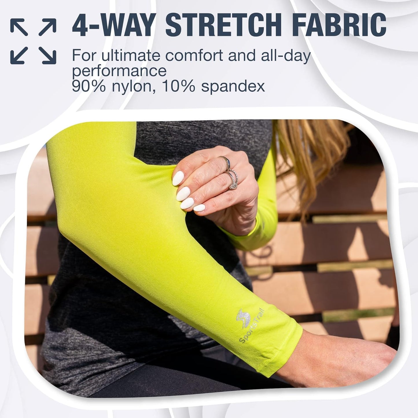 SportsTrail Cooling Arm Sleeves for Men & Women – Breathable, UV Sun Protection, Sports Arm Sleeves for Women, Men & Youth