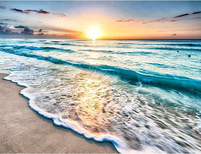 1000 Pieces Wooden Jigsaw Puzzle for Adults, Family or Elderly, Hawaiian Sunset Beach Puzzles, Art Home Decor DIY Funny Parent-Child Educational Game Toy Sunset Puzzle Gift for Mom, Wife, Friend