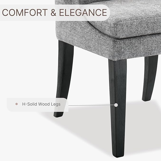 Upholstered Dining Chairs Modern Sidechair Performance Fabric High Back Armlesschair for Diningroom Kitchen,Dark Grey,Set of 4(2 Box)